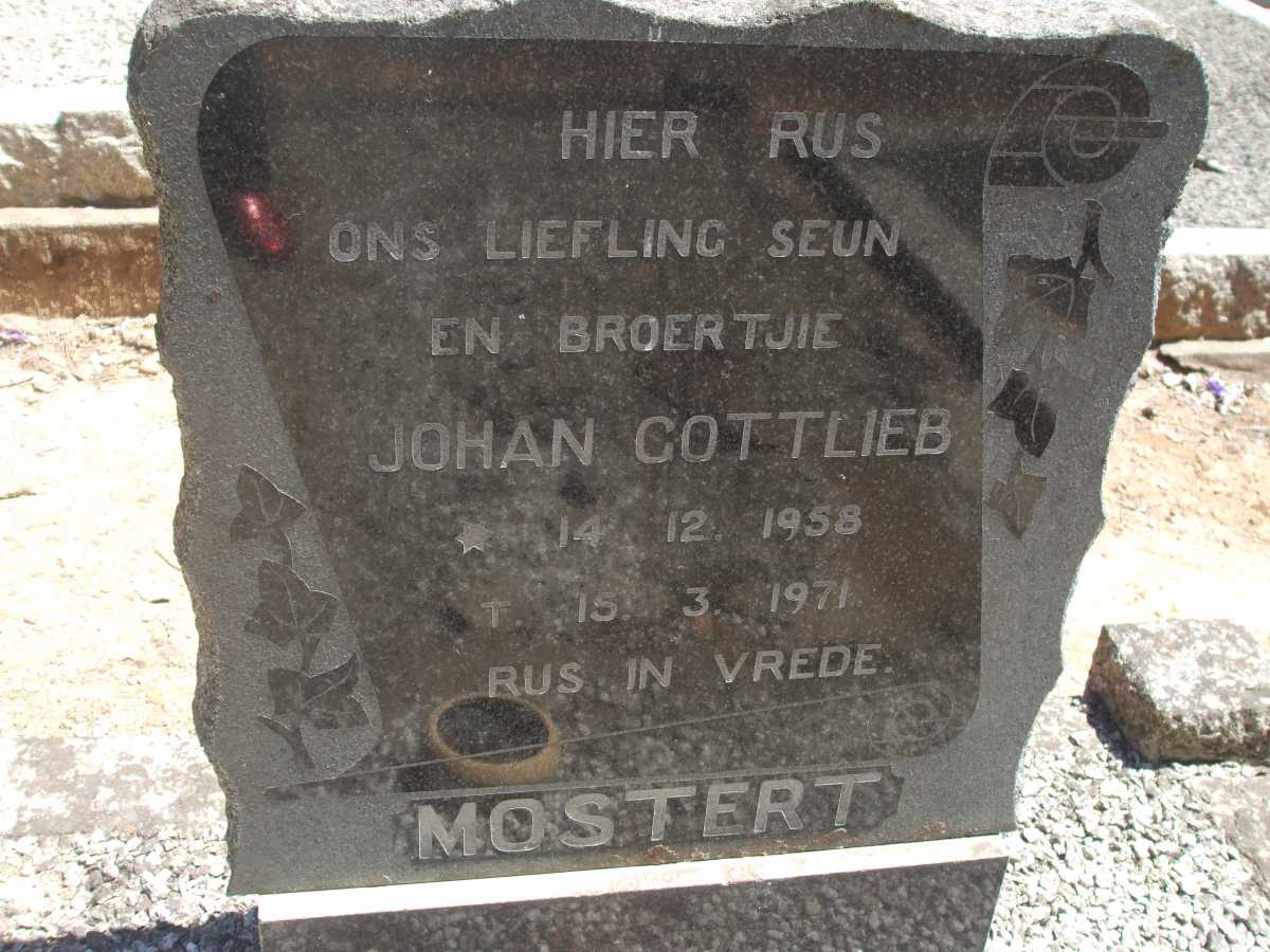 MOSTERT Johan Gottlieb 1958-1971