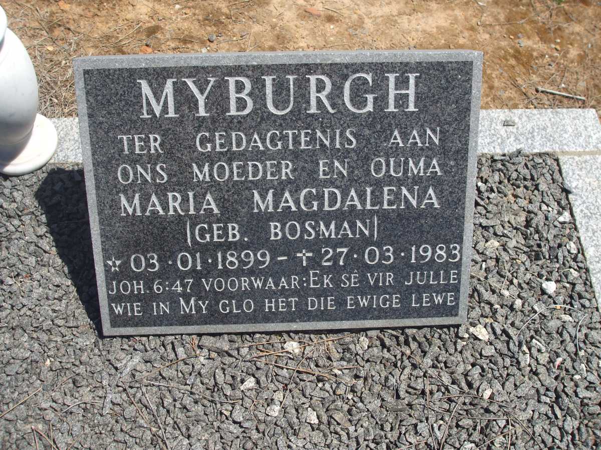 MYBURGH Maria Magdalena nee BOSMAN 1899-1983