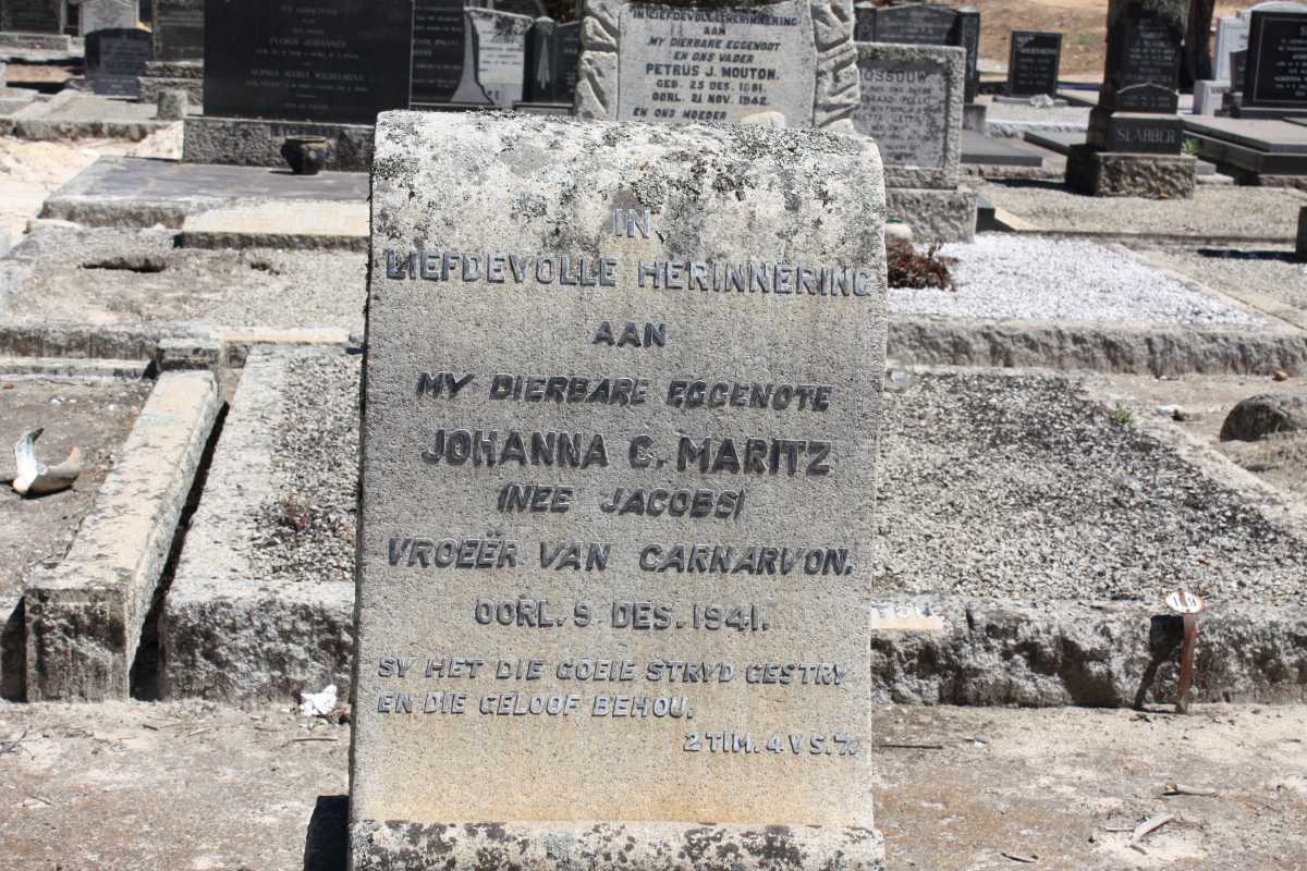 MARITZ Johanna C. nee JACOBS -1941
