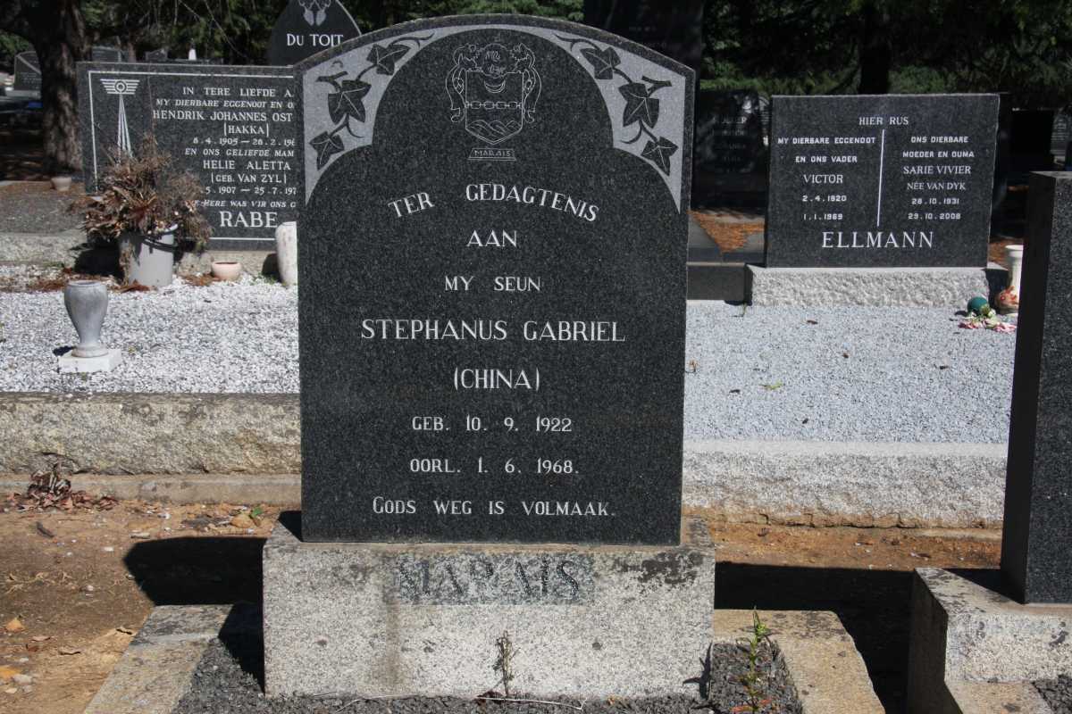 MARAIS Stephanus Gabriel 1922-1968