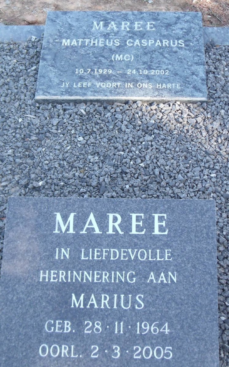 MAREE Mattheus Casparus 1929-2002 :: MAREE Marius 1964-2005