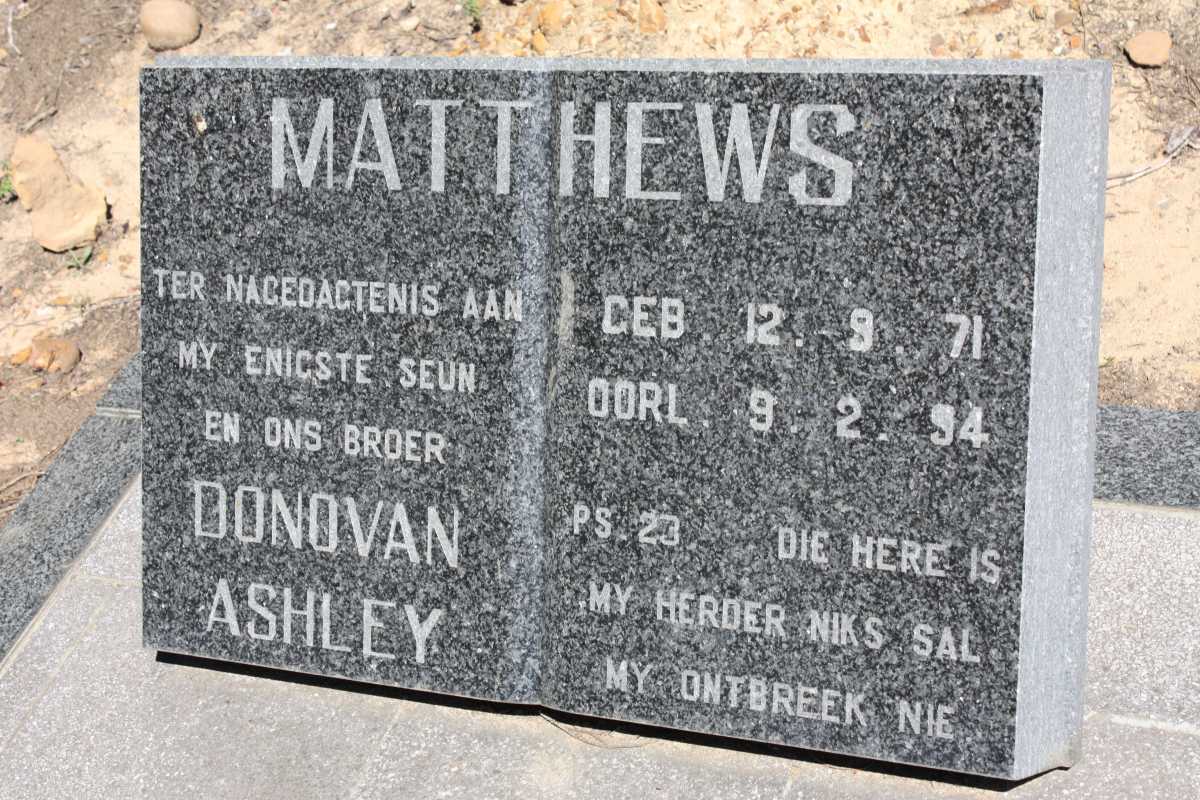 MATTHEWS Donovan Ashley 1971-1994