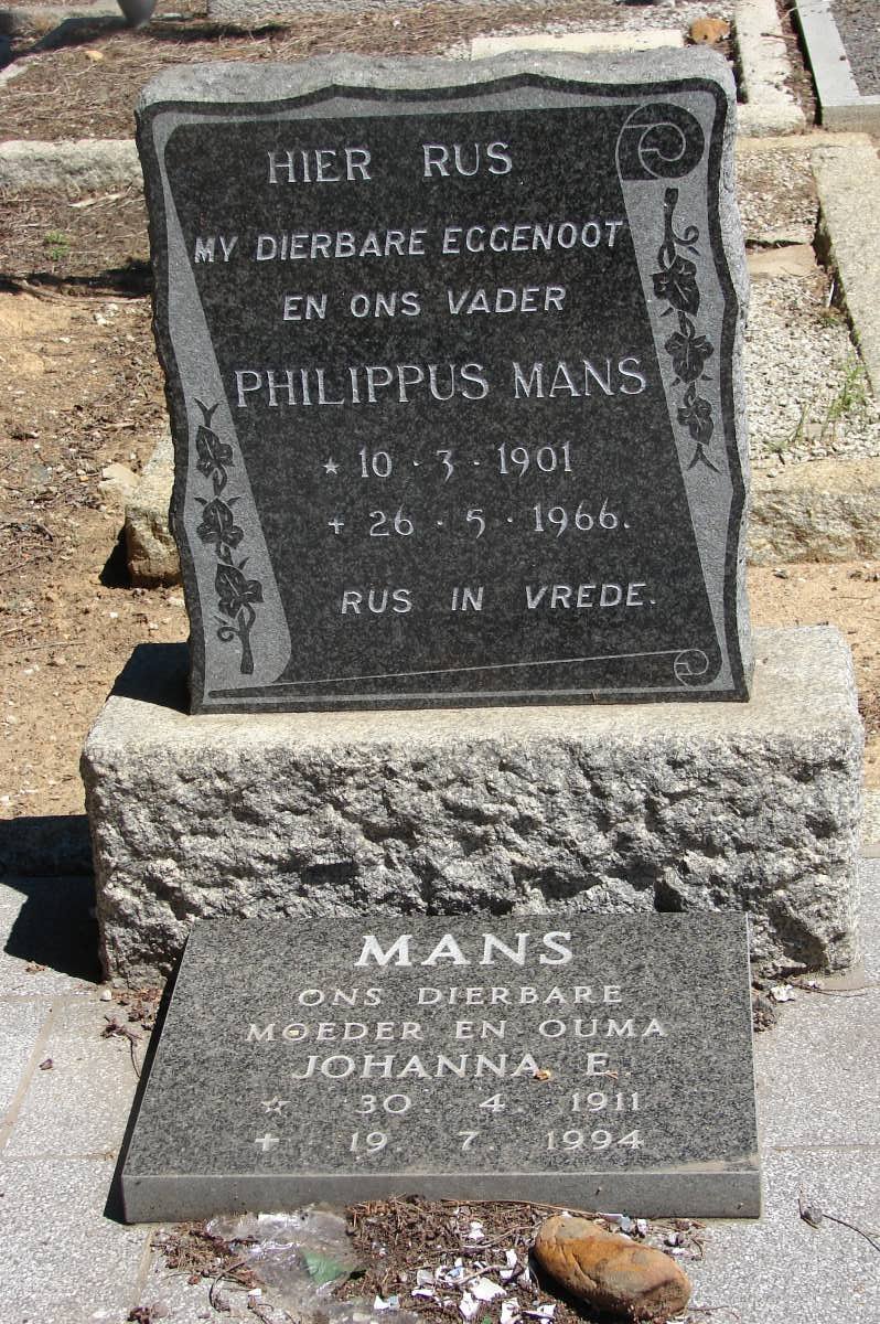 MANS Philippus 1901-1966 & Johanna E. 1911-1994