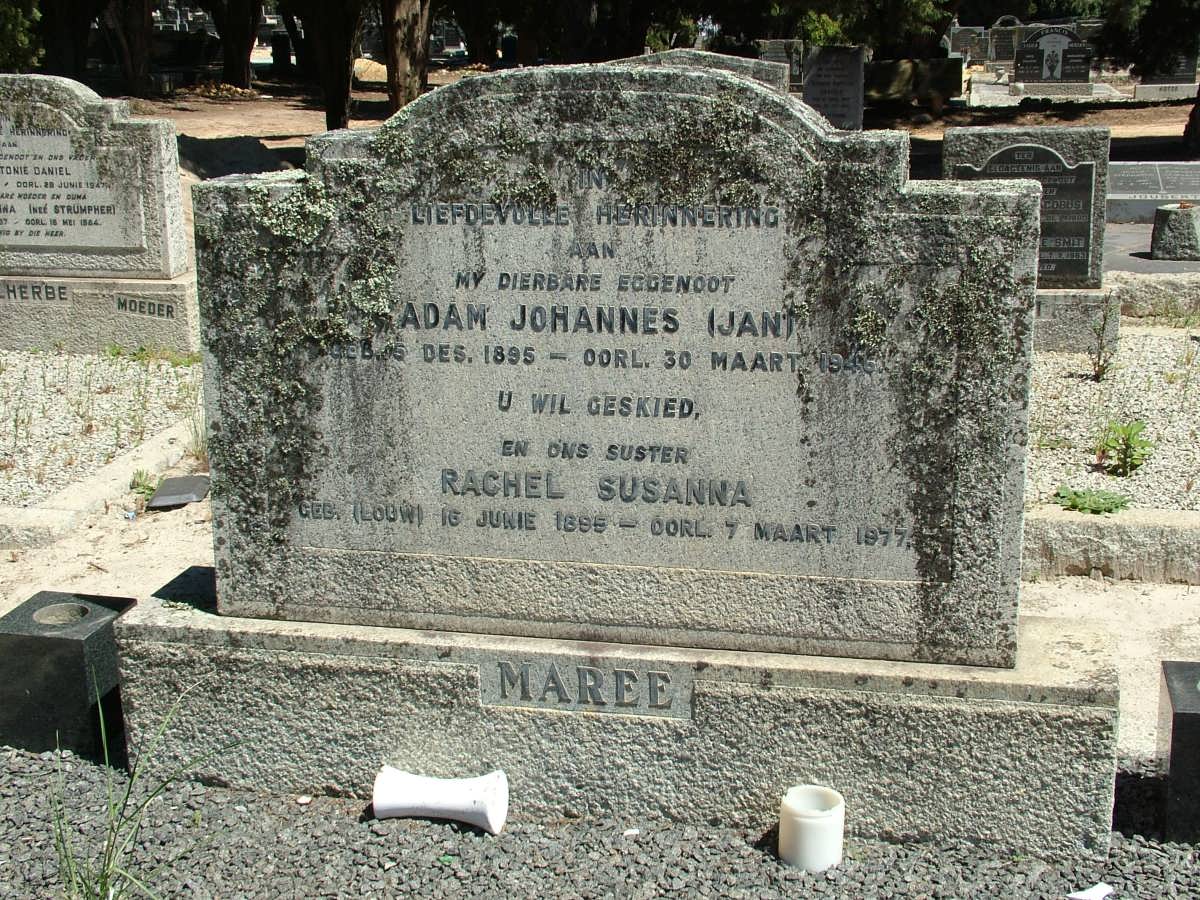 MAREE Adam Johannes 1895-1946 & Rachel Susanna LOUW 1895-1977