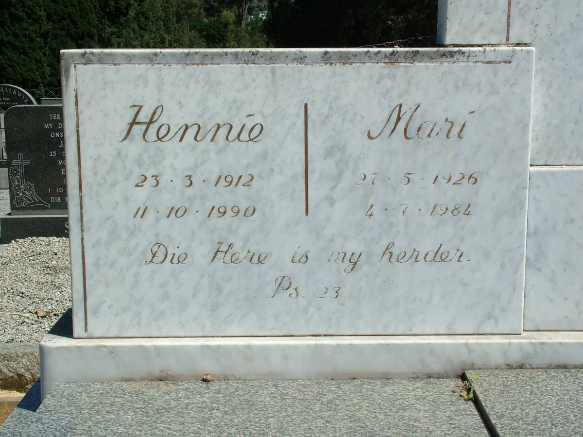 MALAN Hennie 1912-1990 & Mari 1926-1984 _2