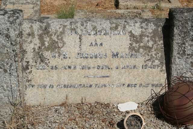 MARAIS W.S. Jacobus 1916-1940