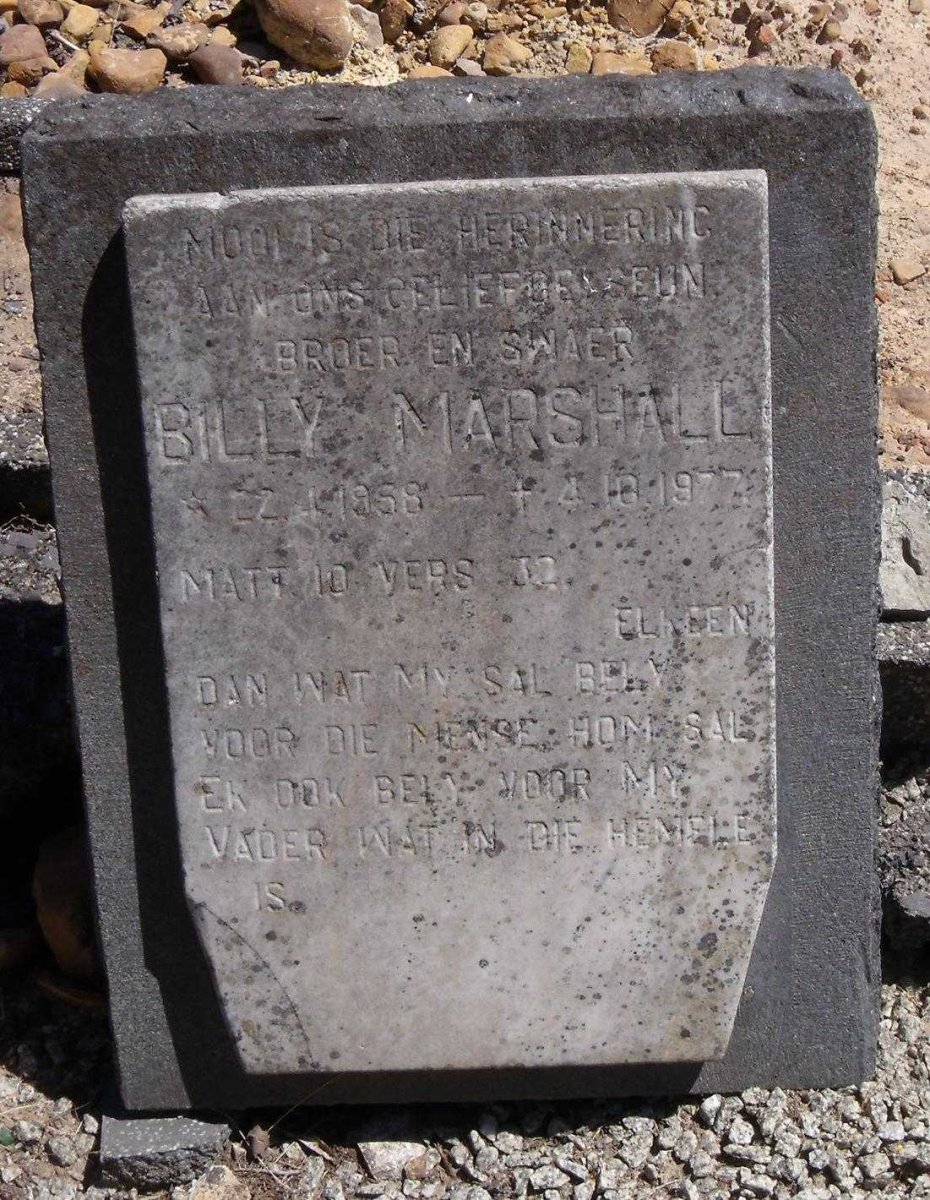 MARSHALL Billy 1958-1977