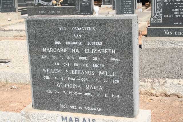 MARAIS Margarietha Elizabeth 1898-1966 :: MARAIS Willem Stephanus 1904-1970 :: MARAIS Georgina Maria 1902-1991