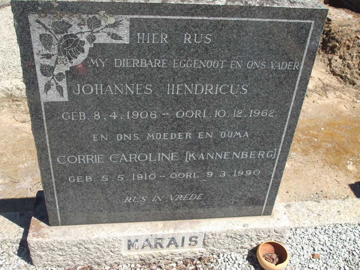 MARAIS Johannes Hendricus 1906-1962 & Corrie Caroline KANNENBERG 1910-1990 