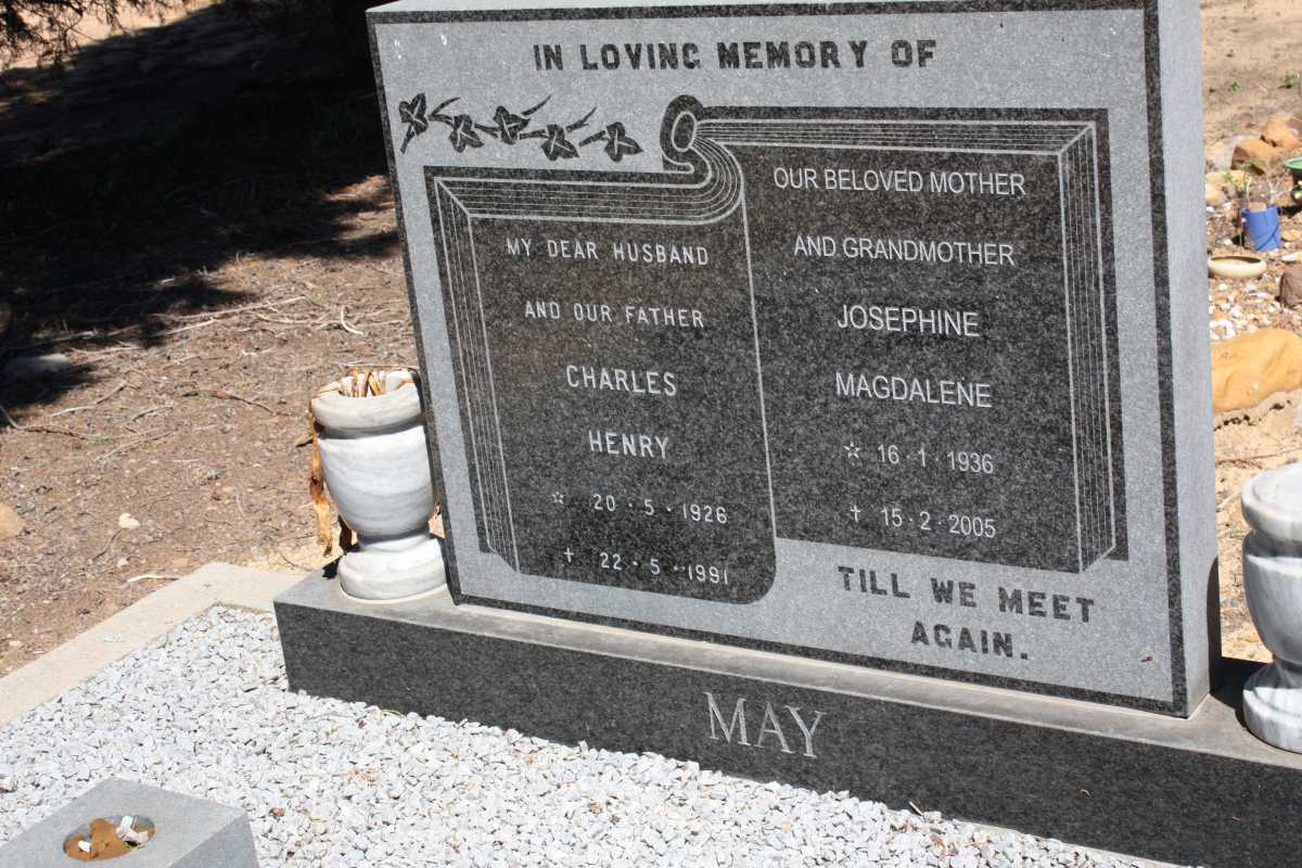 MAY Charles Henry 1926-1991 & Josephine Magdalene 1936-2005