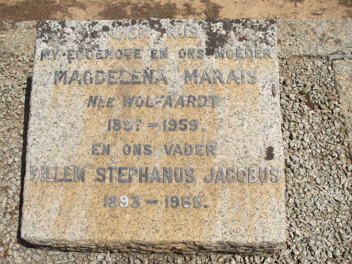 MARAIS Willem Stephanus Jacobus 1893-1956 & Magdelena WOLFAARDT 1897-1959