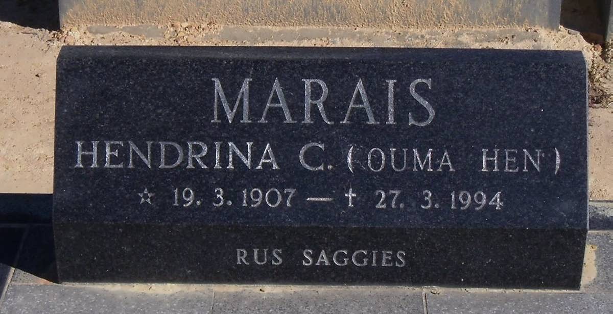 MARAIS Hendrina C. 1907-1994