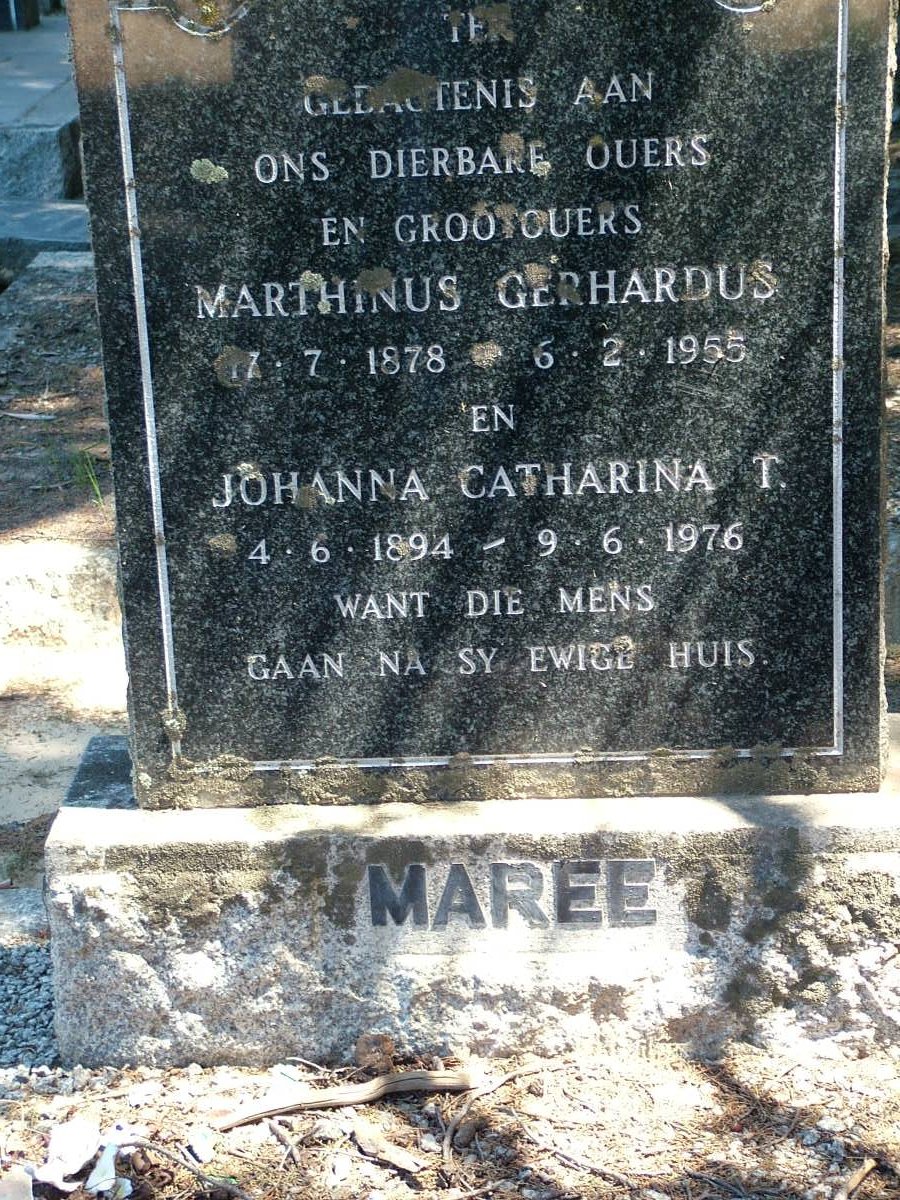 MAREE Marthinus Gerhardus 1878-1955 & Johanna Catharina T. 1894-1976