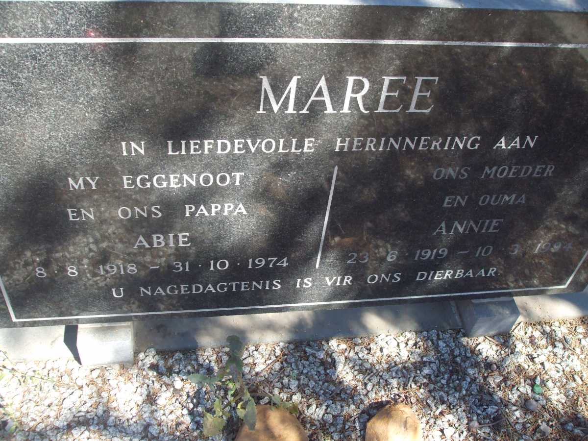 MAREE Abie 1918-1974 & Annie 1919-1994