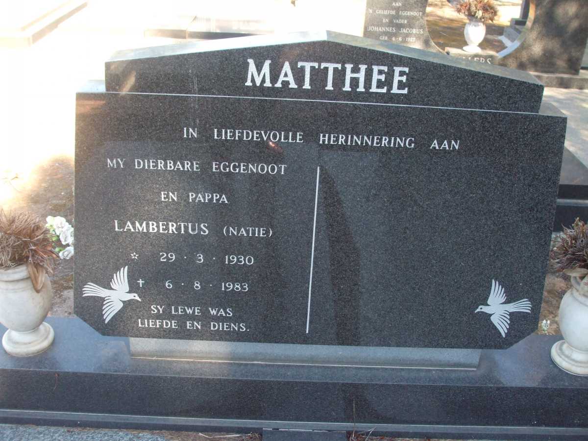 MATTHEE Lambertus 1930-1983