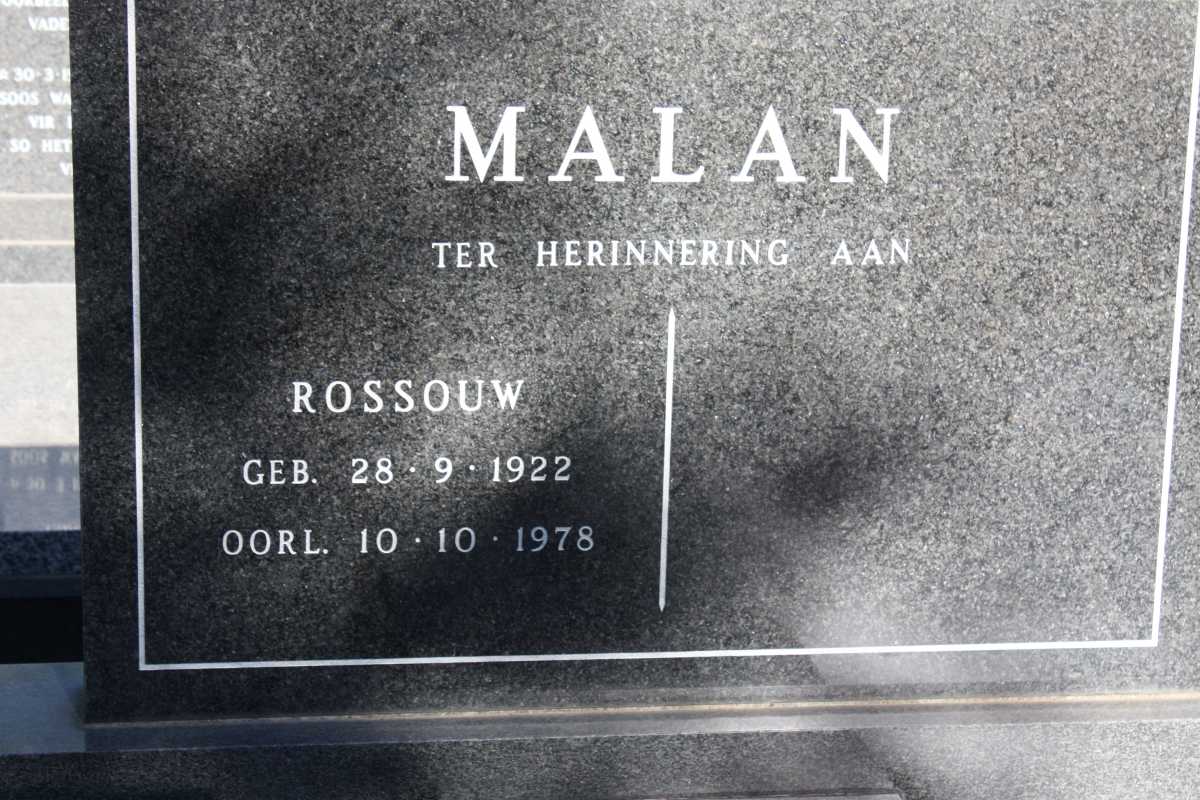 MALAN Rossouw 1922-1978