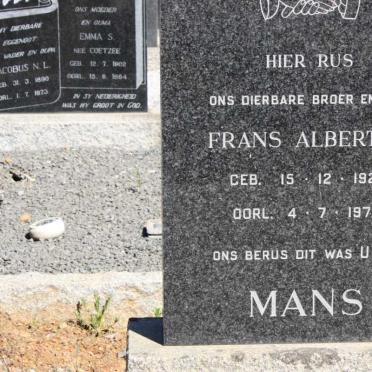MANS Frans Albertus 1920-1973