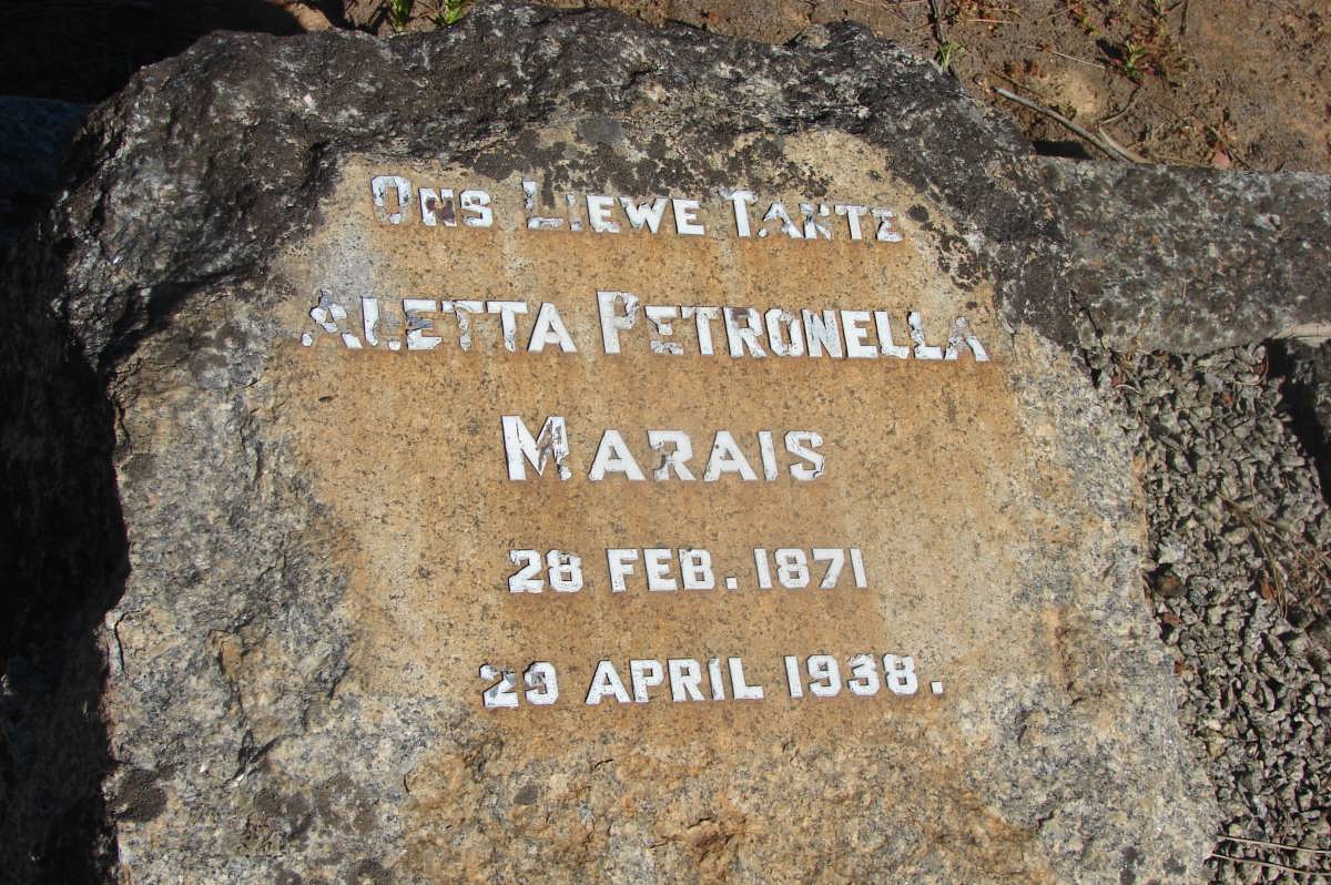 MARAIS Aletta Petronella 1871-1938