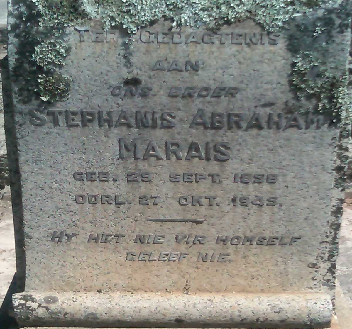 MARAIS Stephanus Abraham 1858-1945