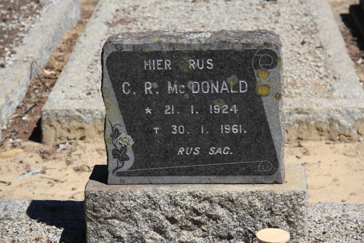 MCDONALD C.R. 1924-1961
