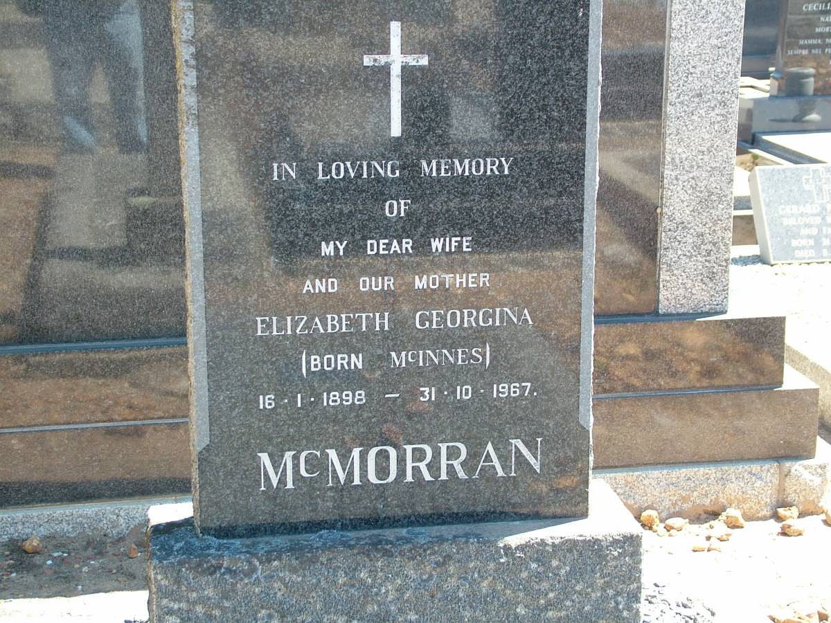 MCMORRAN Elizabeth Georgina nee MCINNES 1898-1967