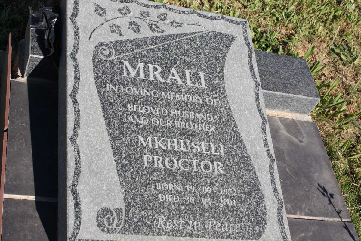 MRALI Mkhuseli Proctor 1972-2001