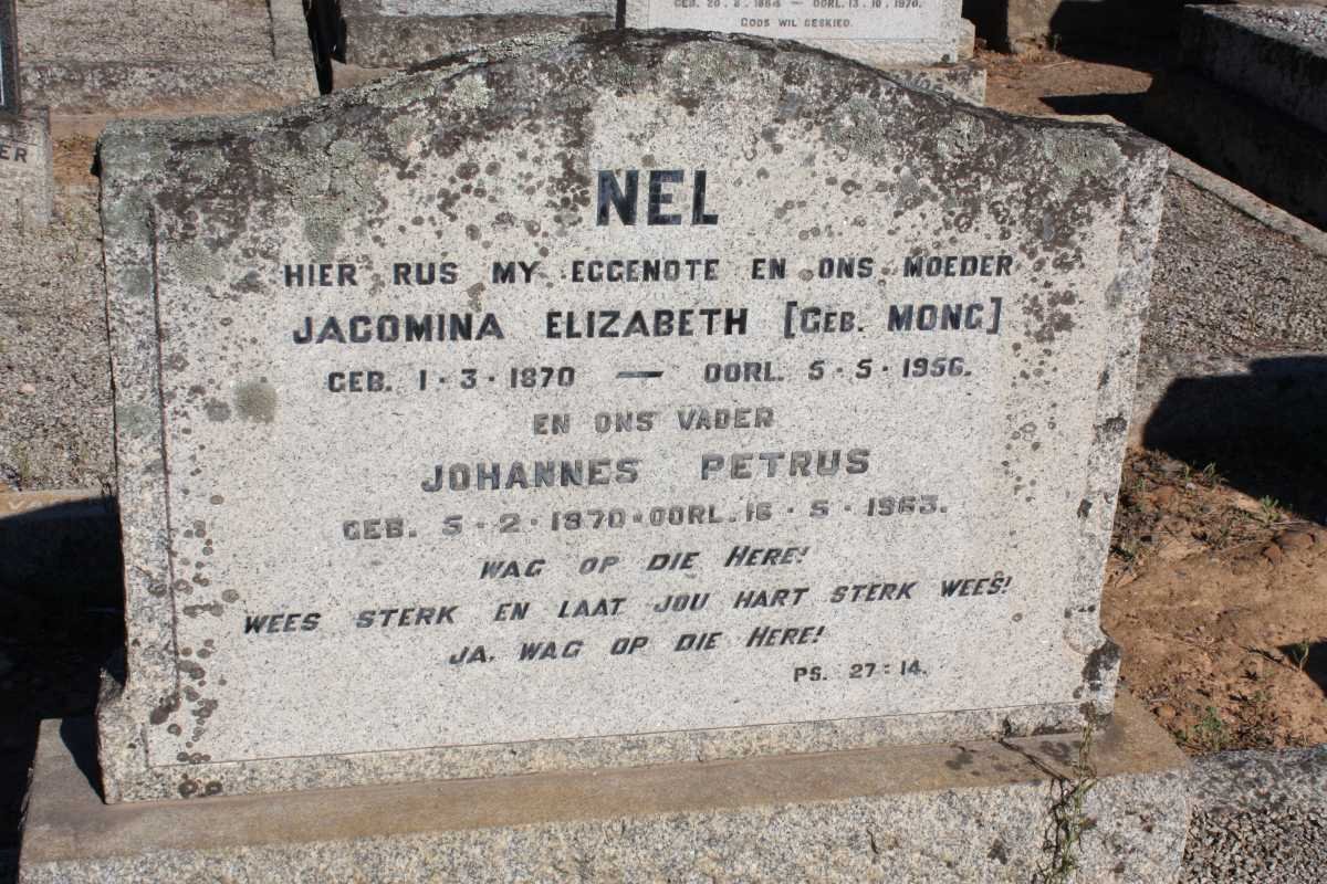 NEL Johannes Petrus 1870-1963 &amp; Jacomina Elizabeth MONG 1870-1956