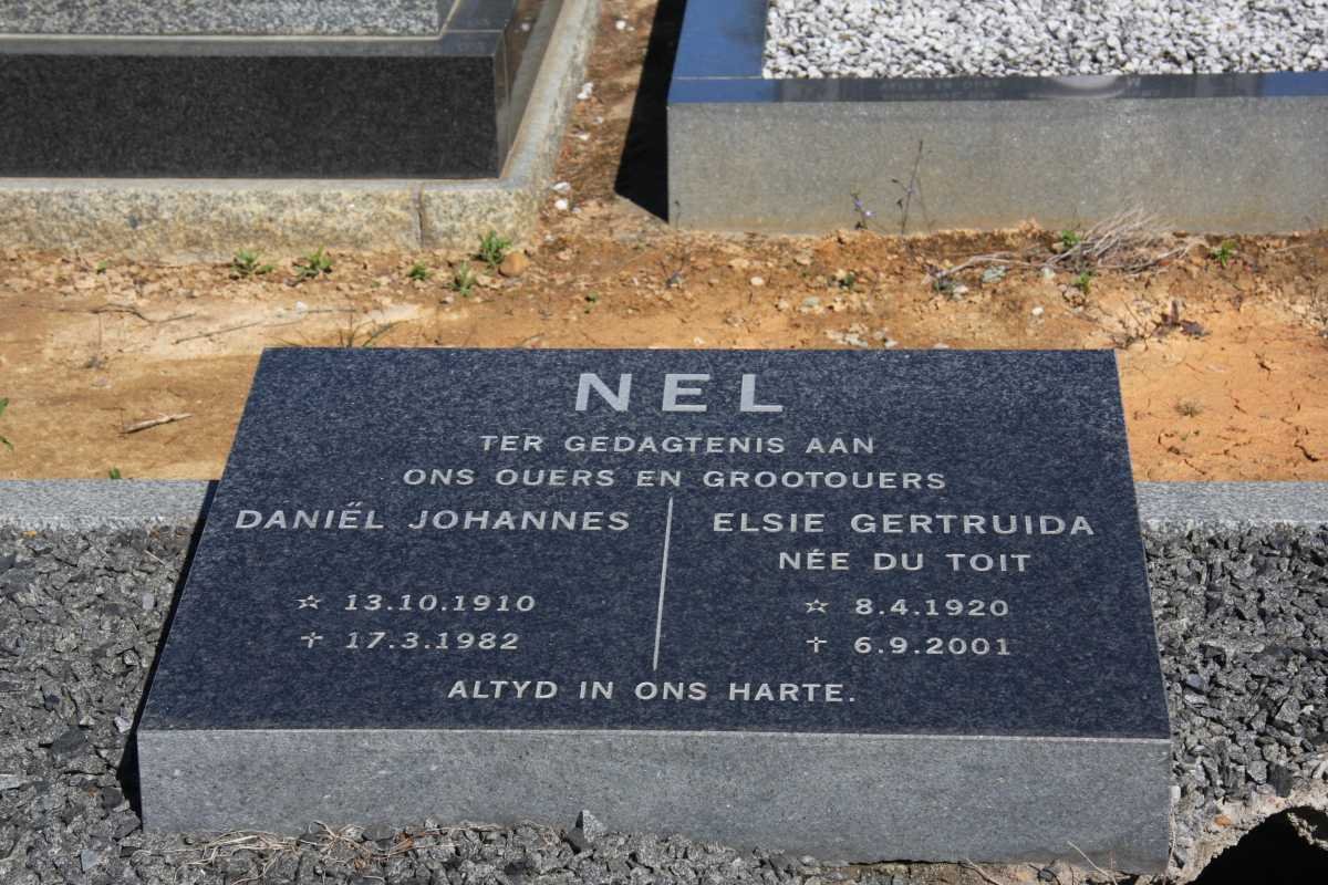 NEL Daniël Johannes 1910-1982 &amp; Elsie Getruida DU TOIT 1920-2001