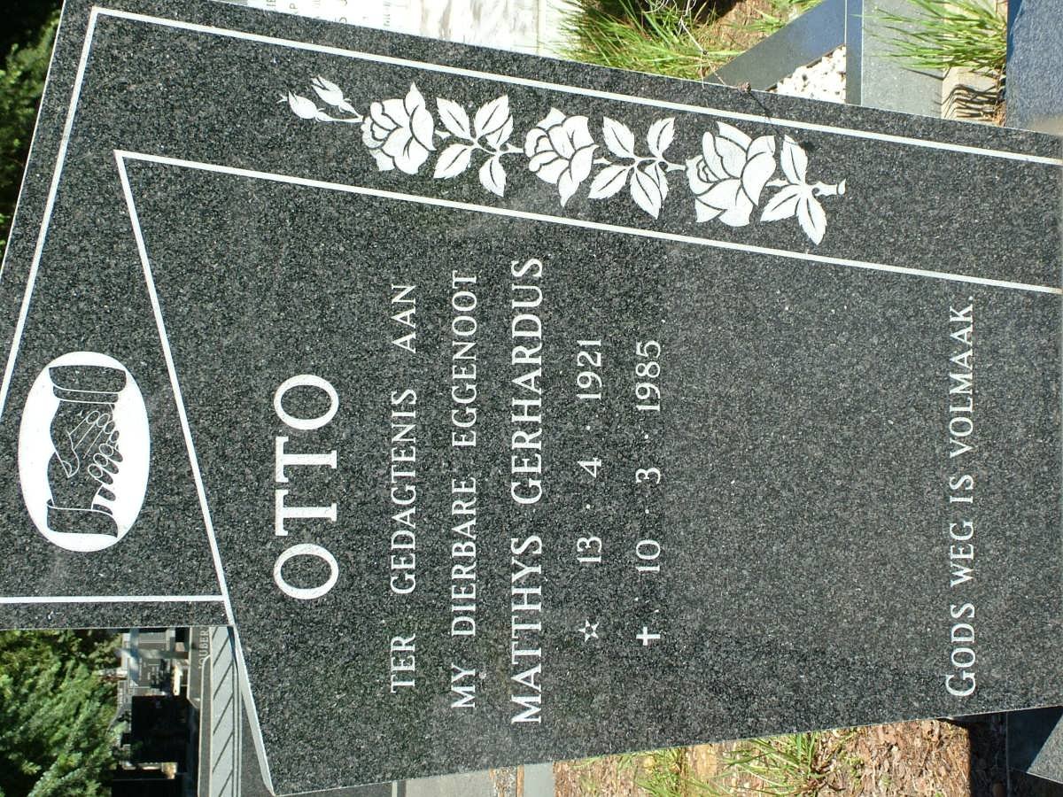 OTTO Matthys Gerhardus 1921-1985