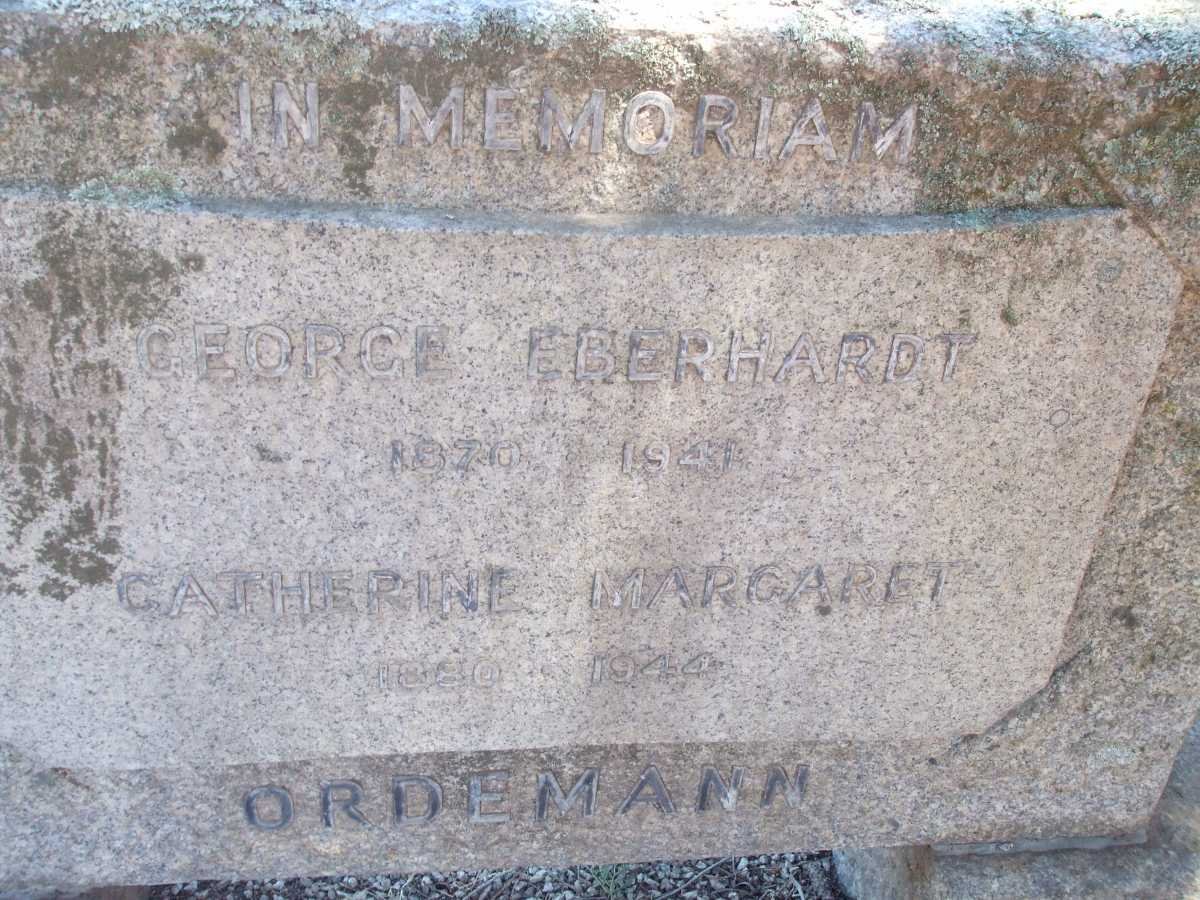 ORDEMANN George Eberhardt 1870-1941 &amp; Catherine Margaret 1880-1944