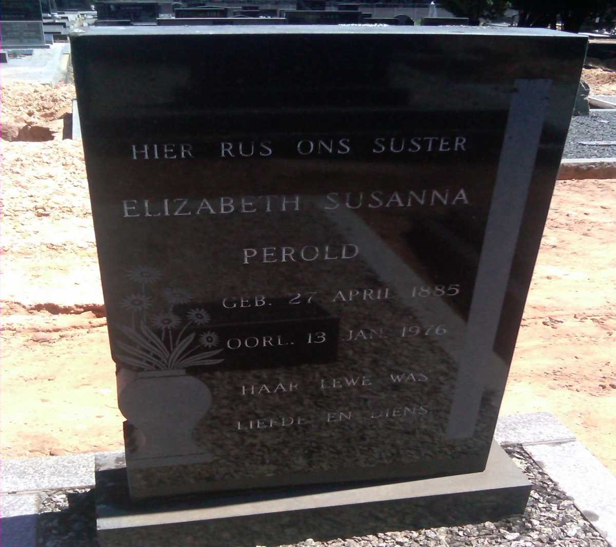 PEROLD Elizabeth Susanna 1885-1976