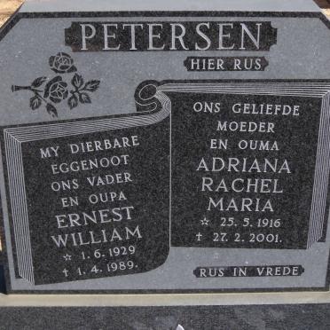 PETERSEN Ernest William 1929-1989 &amp; Adriana Rachel Maria 1916-2001
