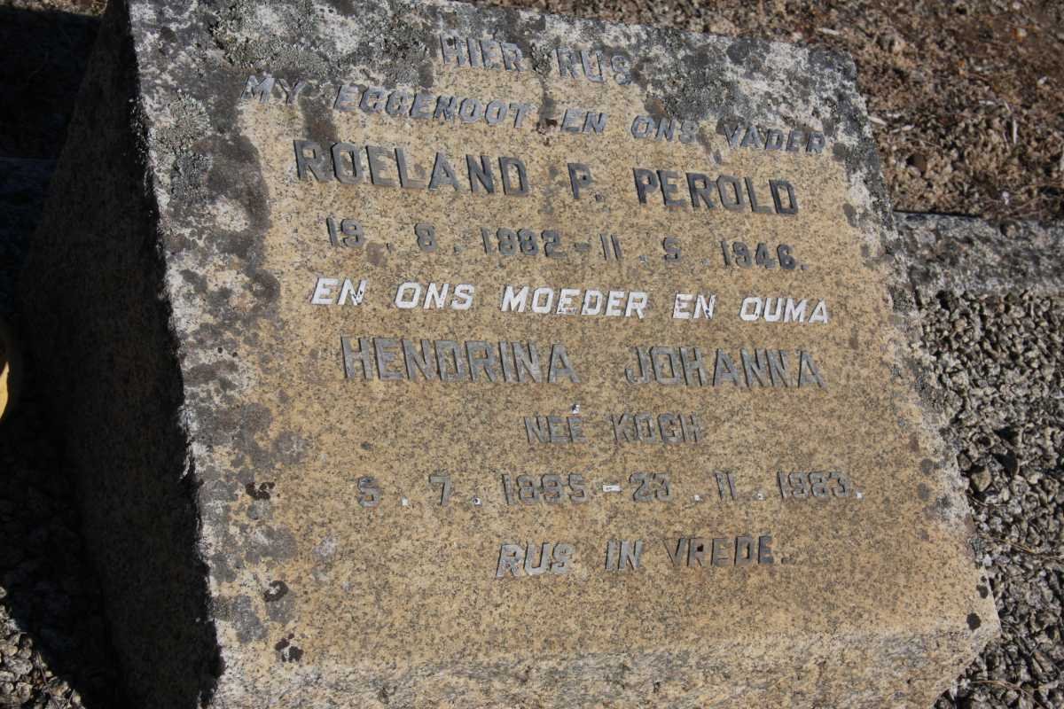 PEROLD Roeland P. 1882-1946 &amp; Hendrina Johanna KOCH 1895-1983