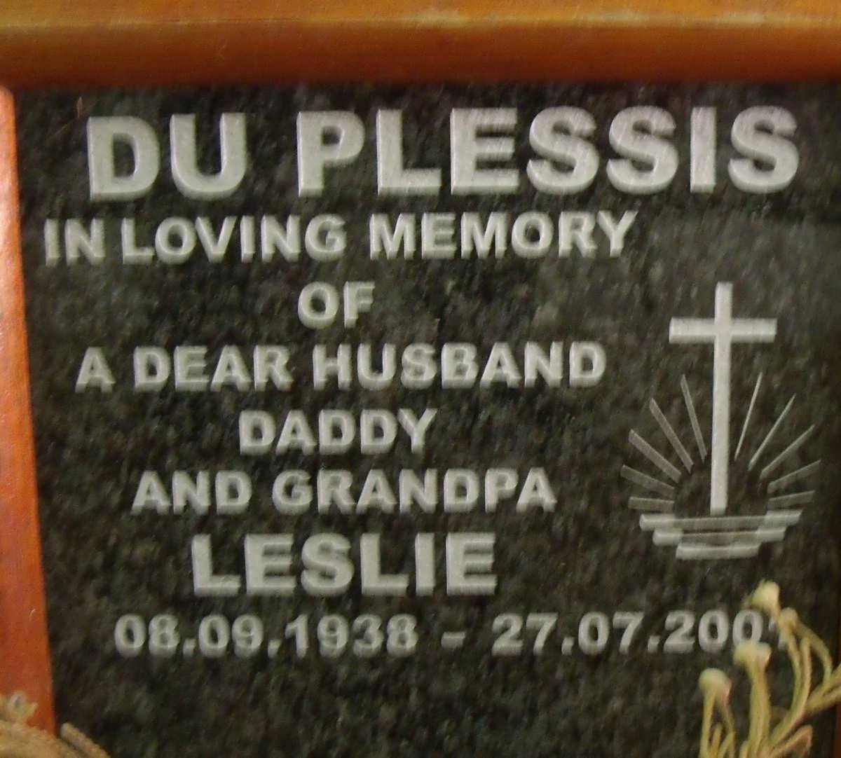PLESSIS Leslie, du 1938-2007