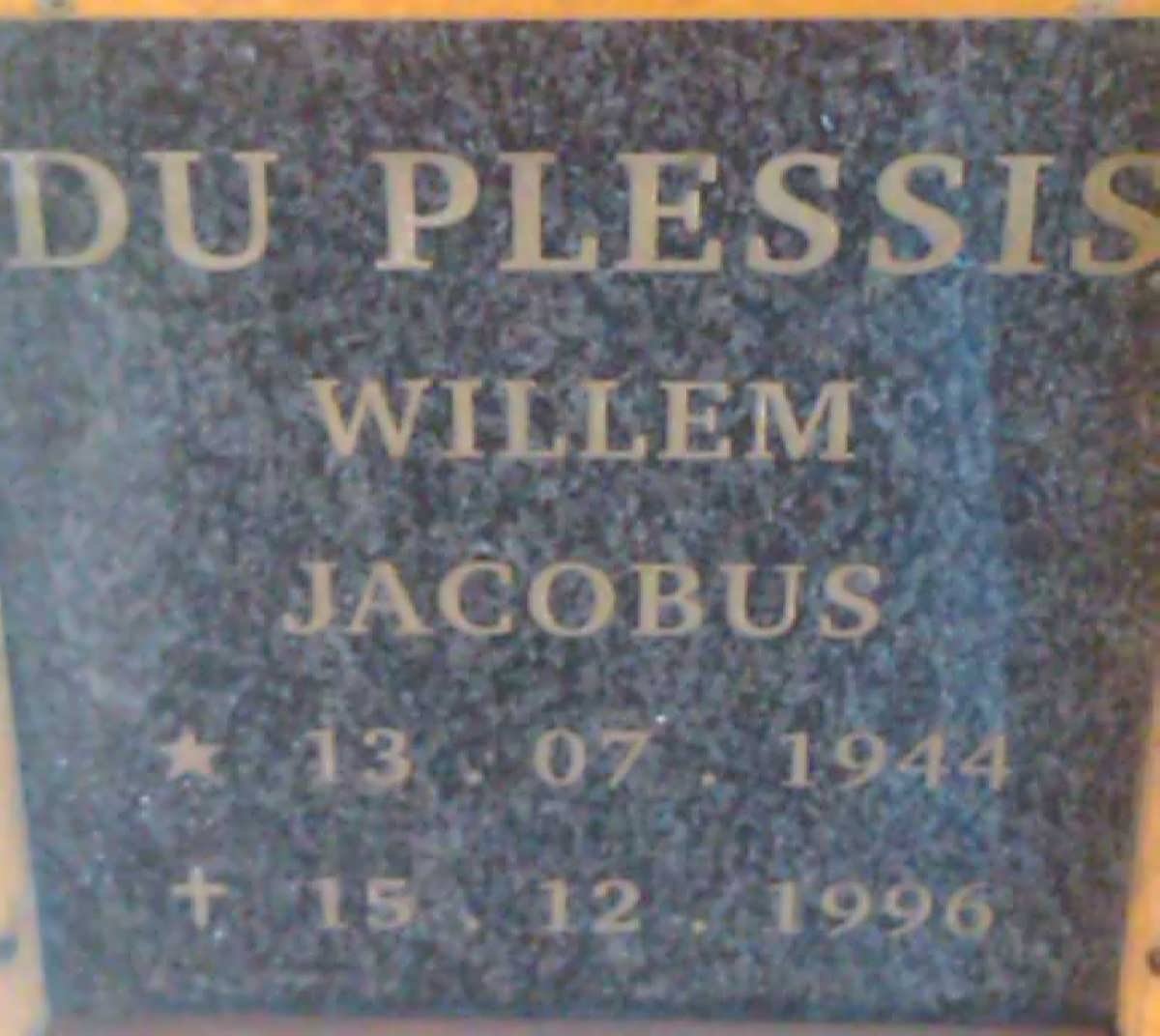PLESSIS Willem Jacobus, du 1944-1996