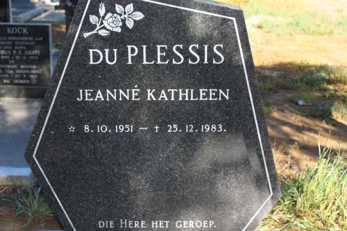 PLESSIS Jeanné Kathleen, du 1951-1983