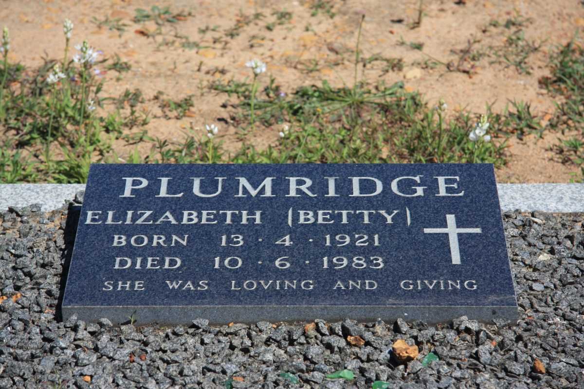 PLUMRIDGE Elizabeth 1921-1983