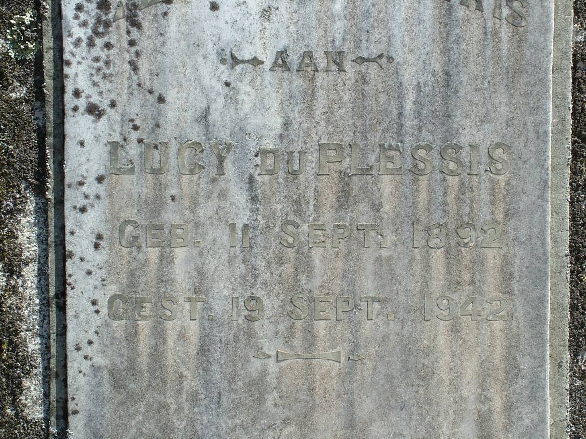 PLESSIS Lucy, du 1892-1942