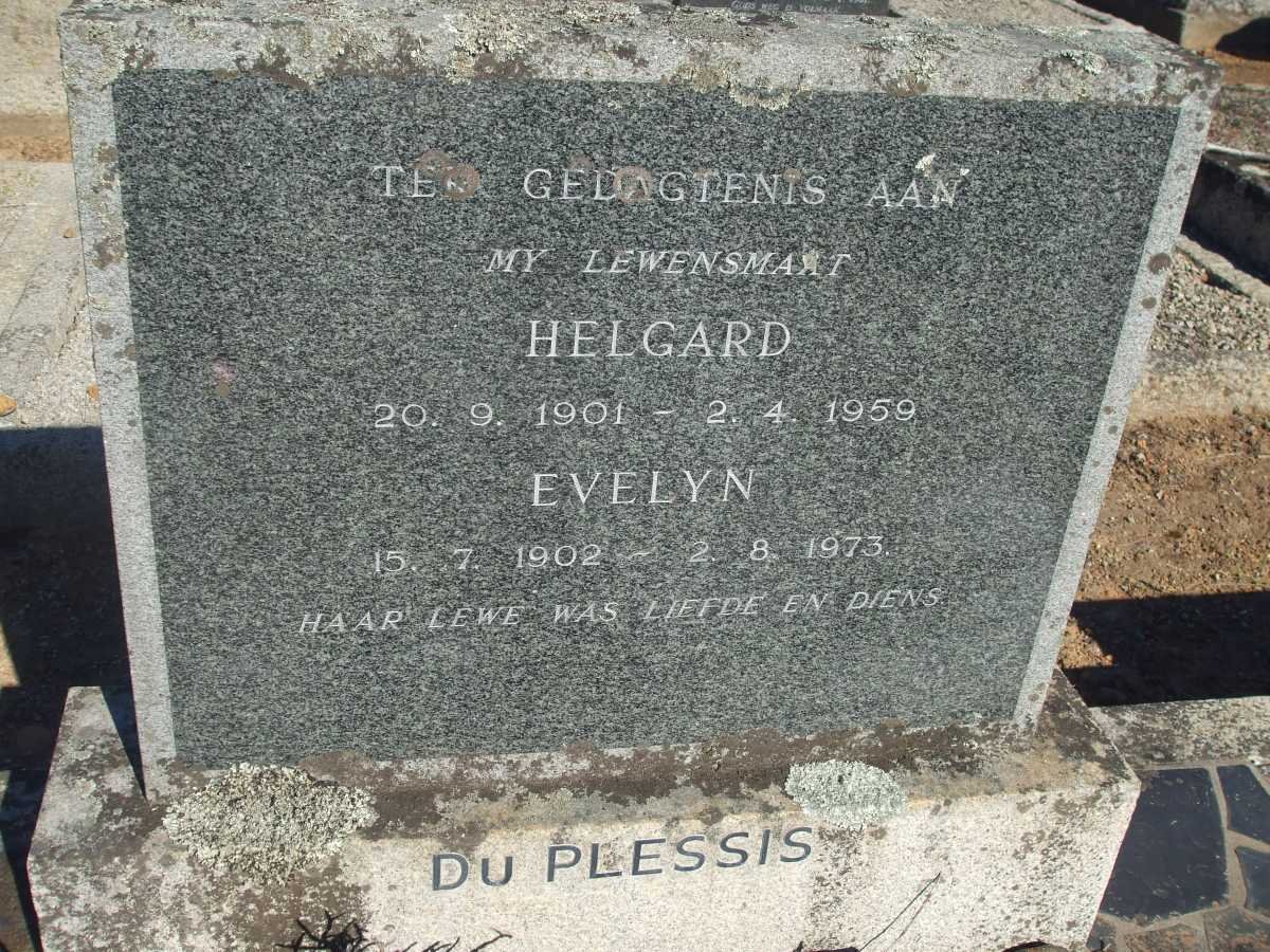 PLESSIS Helgard, du 1901-1959 &amp; Evelyn 1902-1973