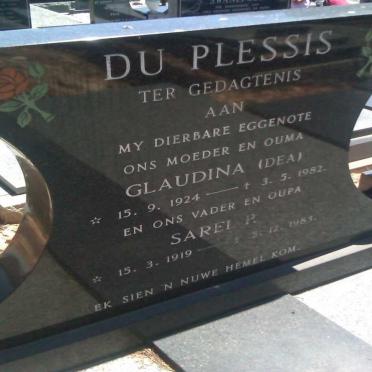 PLESSIS Sarel P., du 1919-1983 &amp; Glaudina 1924-1982