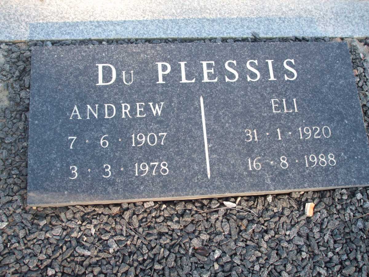 PLESSIS Andrew, du 1907-1978 :: PLESSIS Eli, du 1920-1980