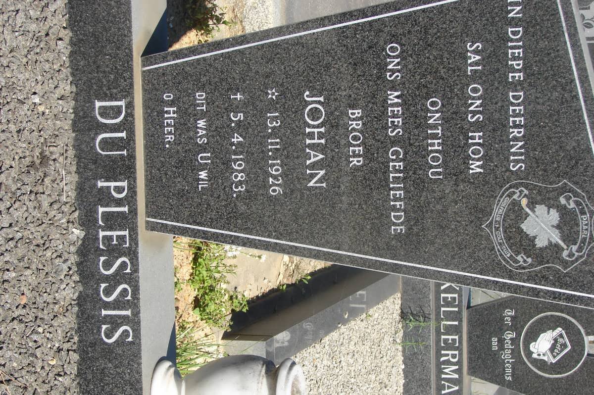 PLESSIS Johan, du 1926-1983