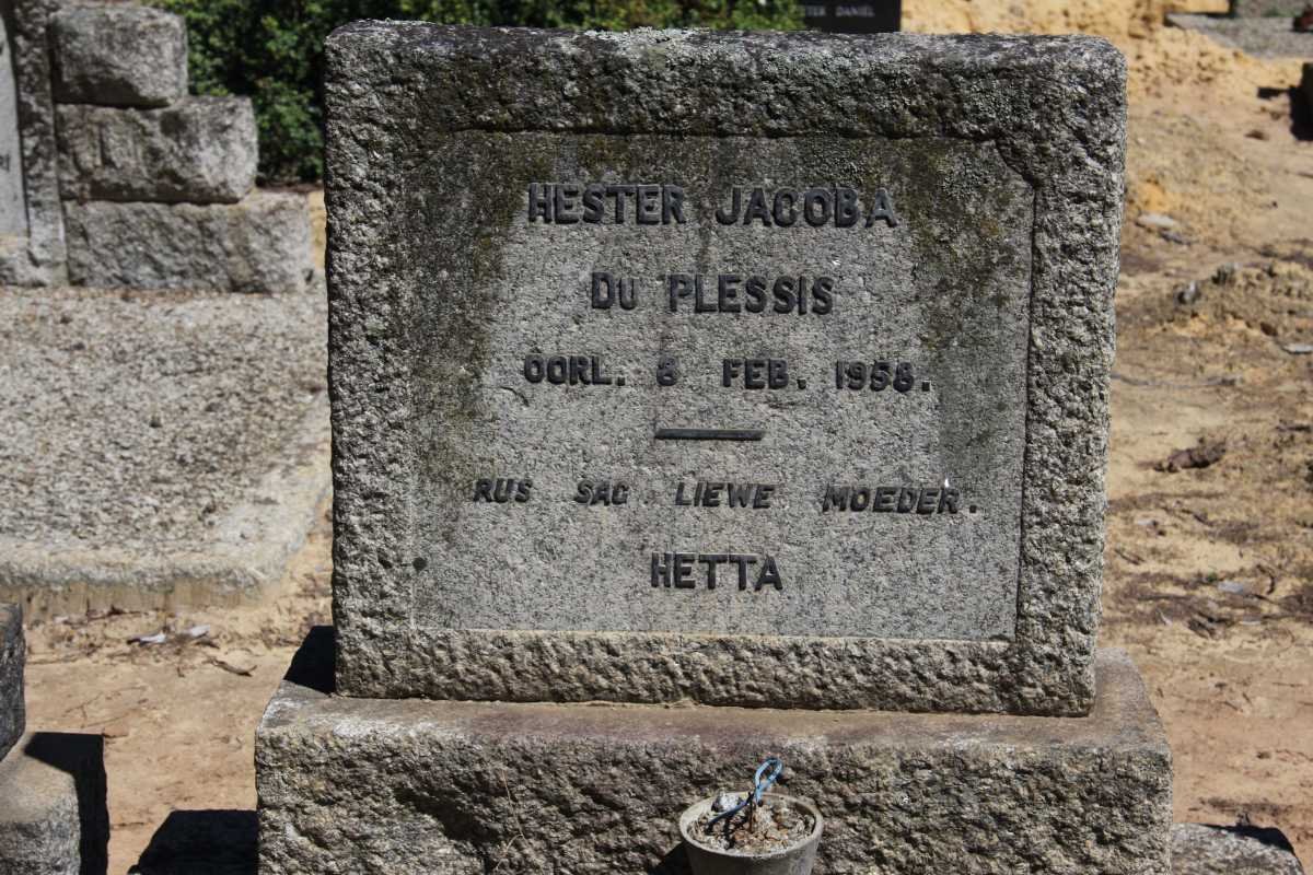 PLESSIS Hester Jacoba, du -1958