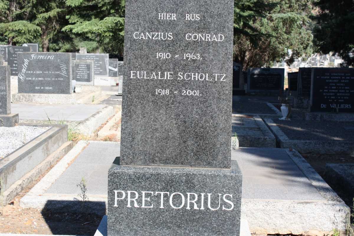 PRETORIUS Canzius Conrad 1910-1963 &amp; Eulalie SCHOLTZ 1918-2001