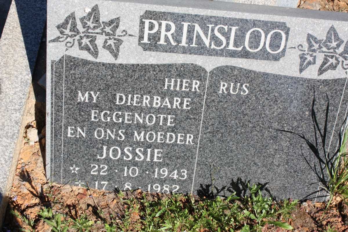 PRINSLOO Jossie 1943-1982