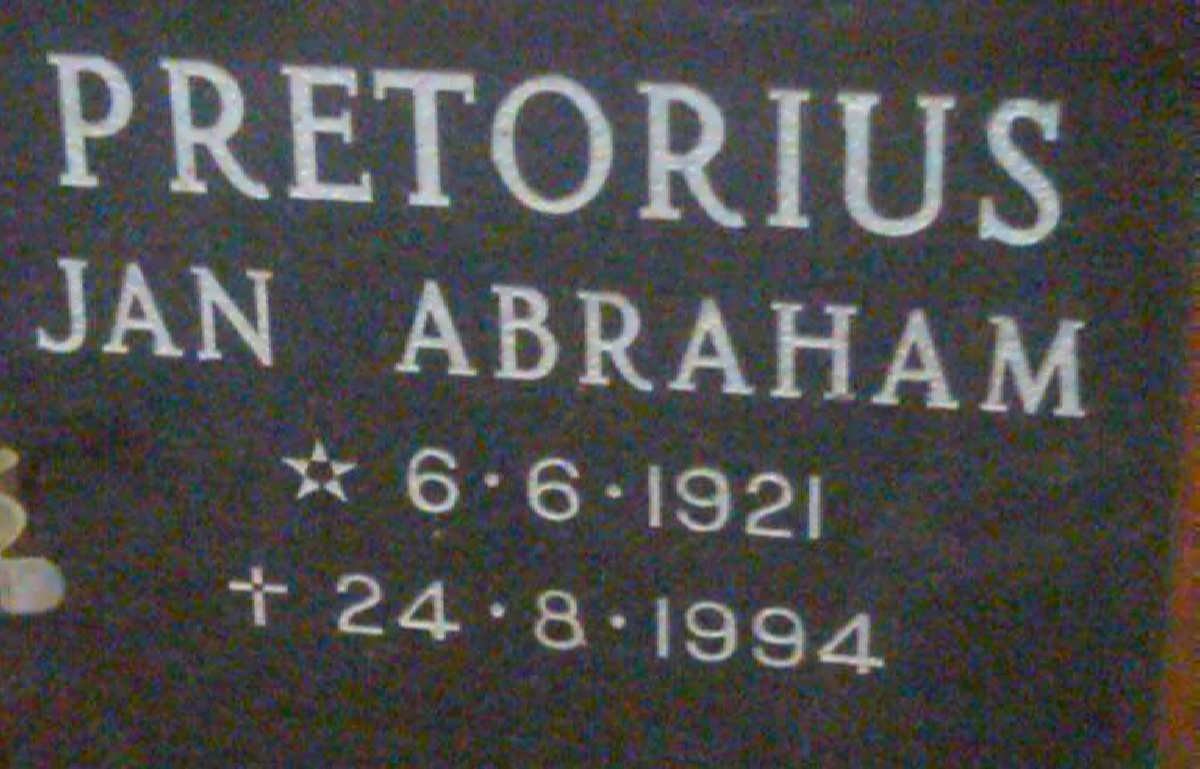 PRETORIUS Jan Abraham 1921-1994