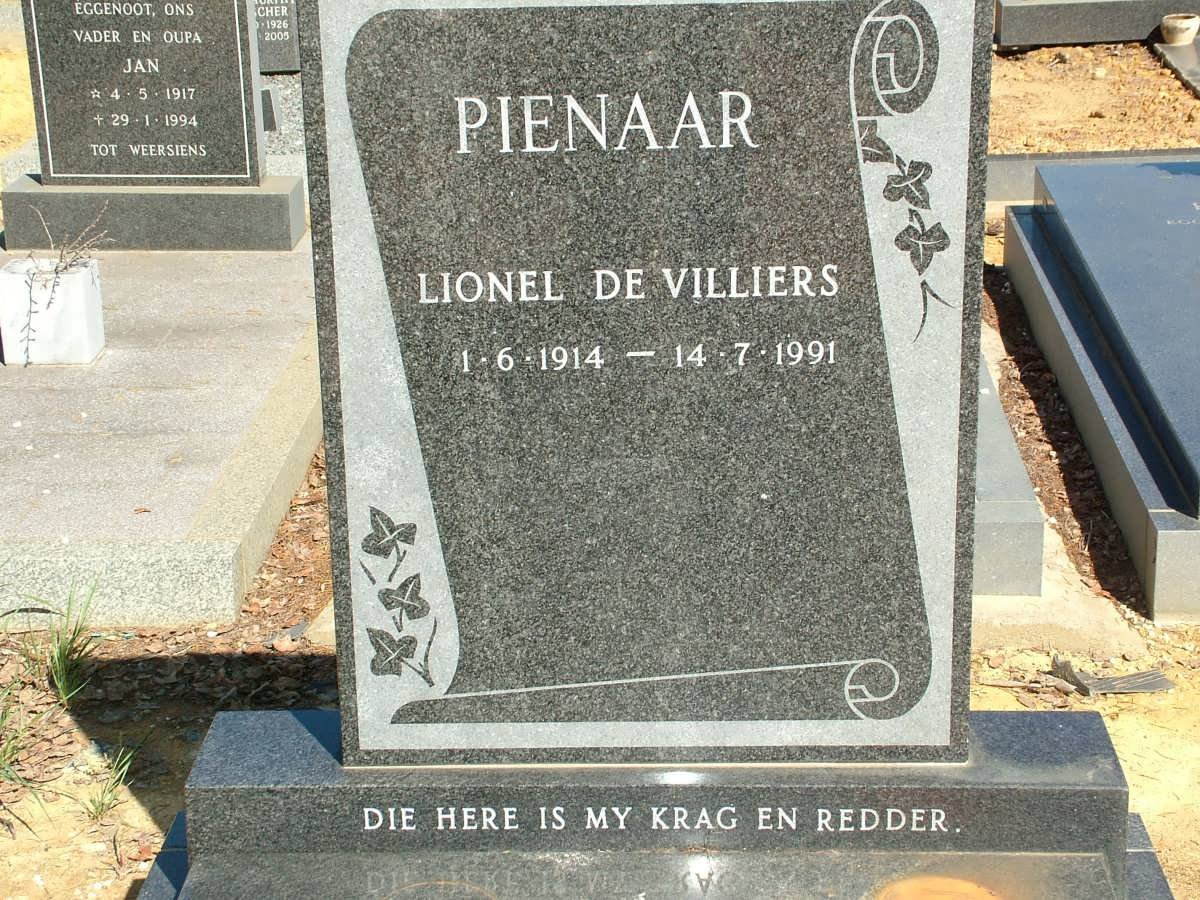 PIENAAR Lionel de Villiers 1914-1991