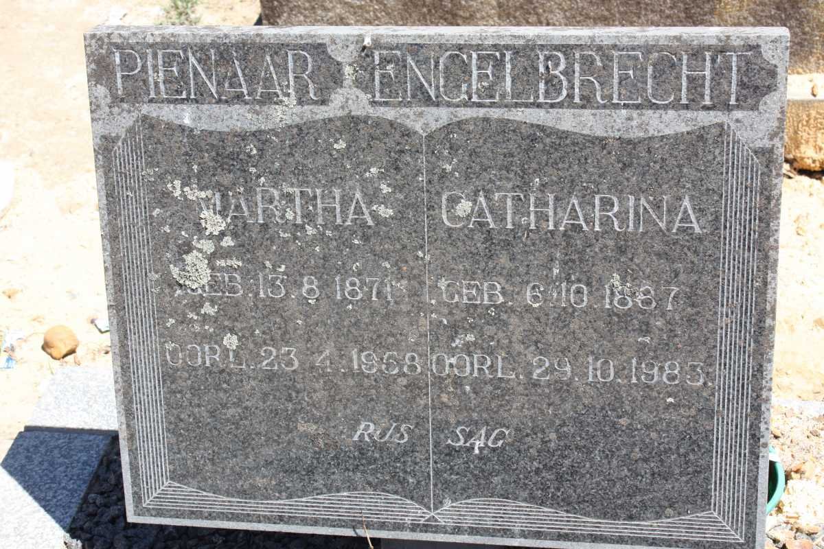 PIENAAR Martha 1871-1958 :: ENGELBRECHT Catharina 1887-1983