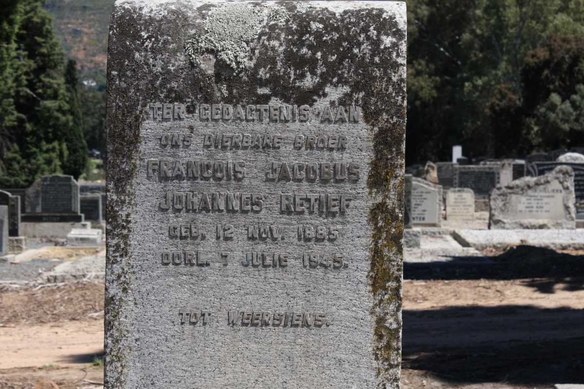RETIEF Francois Jacobus Johannes 1885-1945