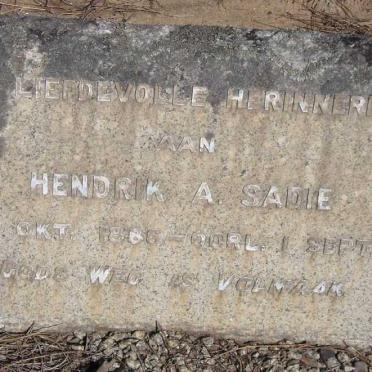 SADIE Hendrik A. 1886-1940